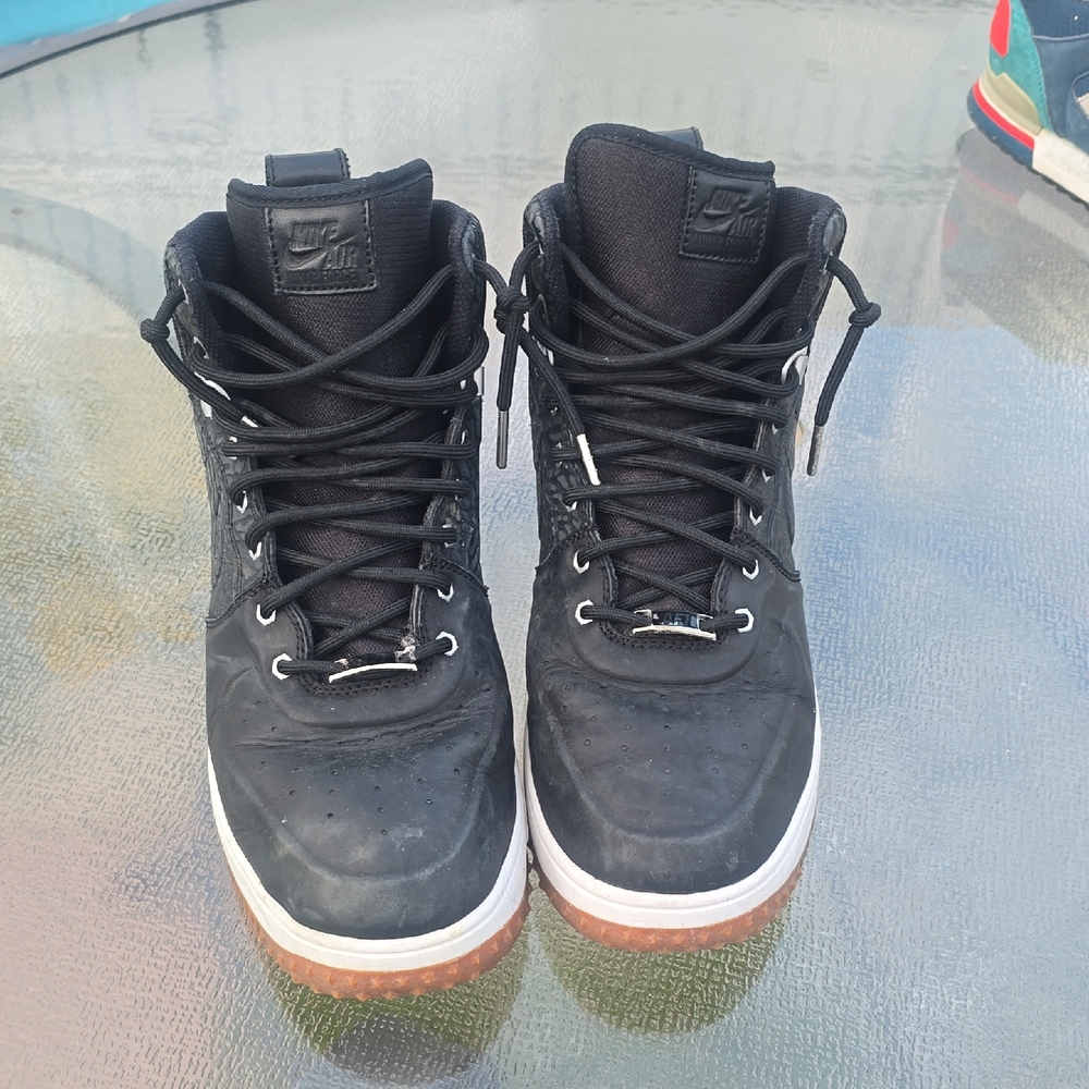 Nike Air Men's Black and Gum High-Top Sneakers